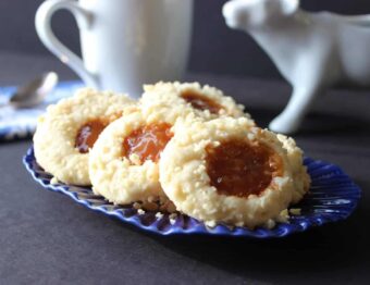 The Twelve Days of Cookies – Macadamia Butter and Caramel Thumbprint Cookies