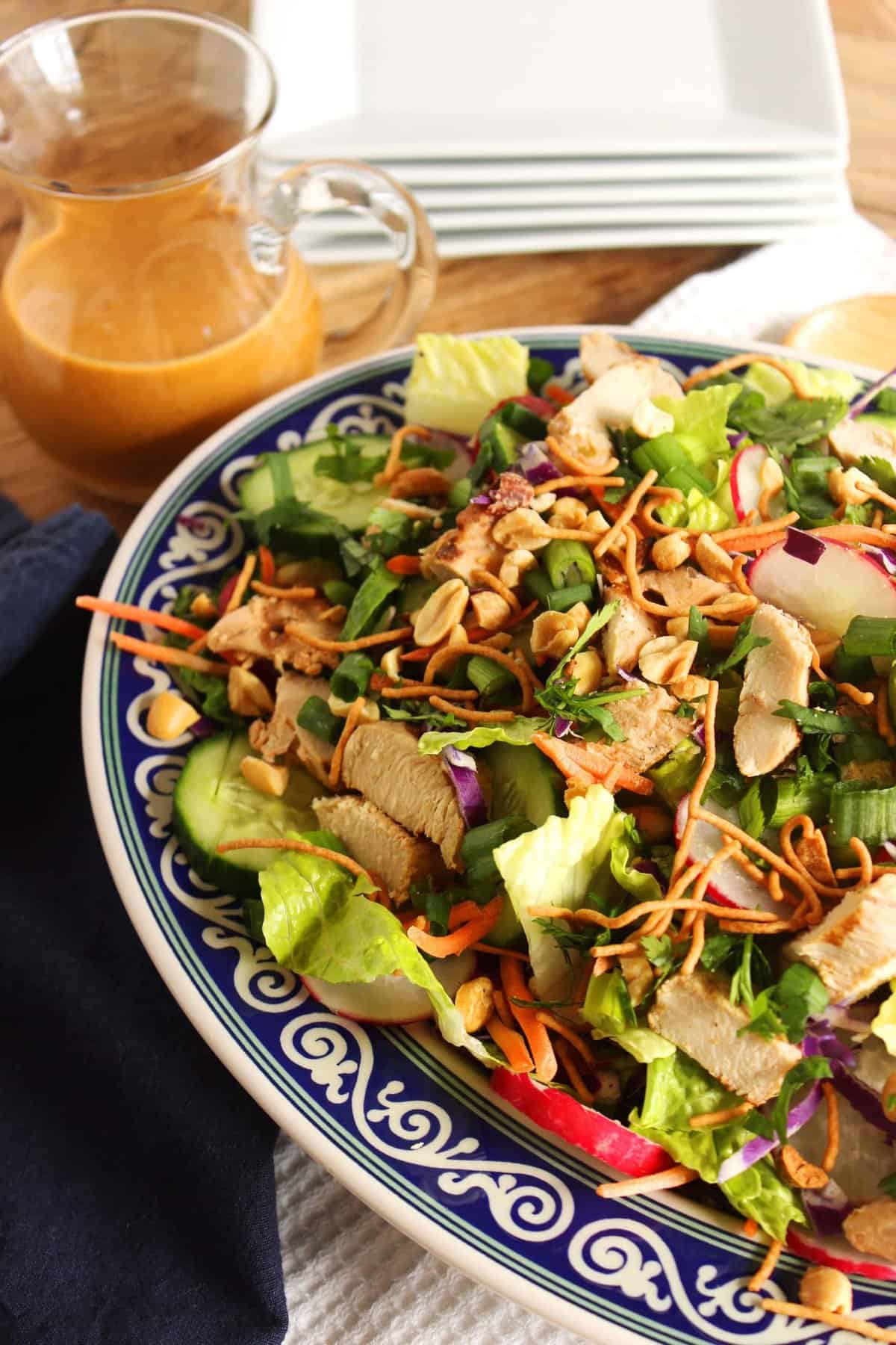 Thai Chicken Salad with Spicy Peanut Dressing - The Suburban Soapbox