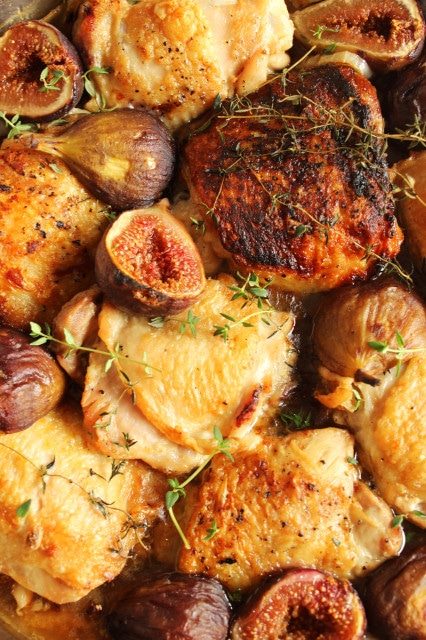Pan Roasted Crispy Chicken Thighs with Figs | The Suburban Soapbox