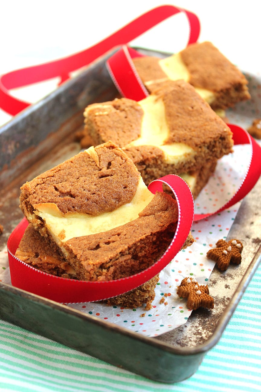 Gingerbread Blondies with Meyer Lemon Cream Cheese Swirl - The Suburban ...