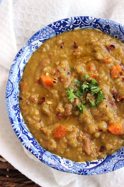 Slow Cooker Split Pea with Ham Soup - The Suburban Soapbox