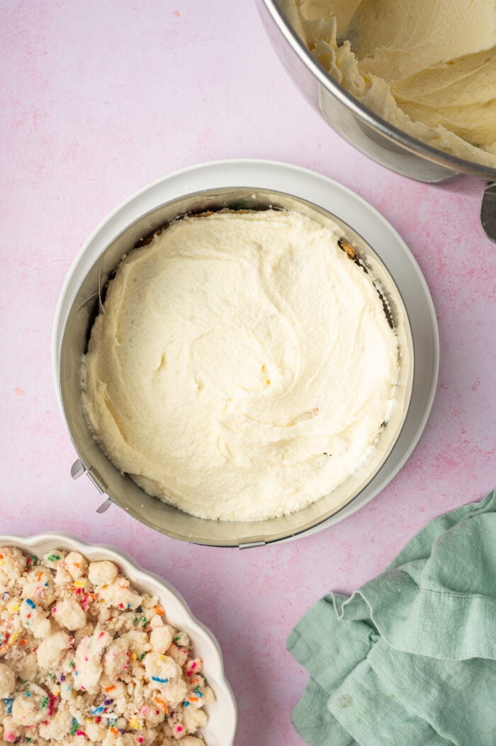 Frosting topping layer for Milk Bar birthday cake