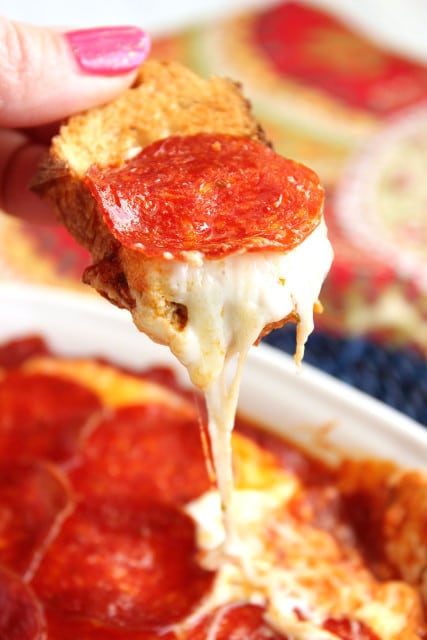 Pepperoni Pizza Dip | The Suburban Soapbox #superbowl #recipe #dip