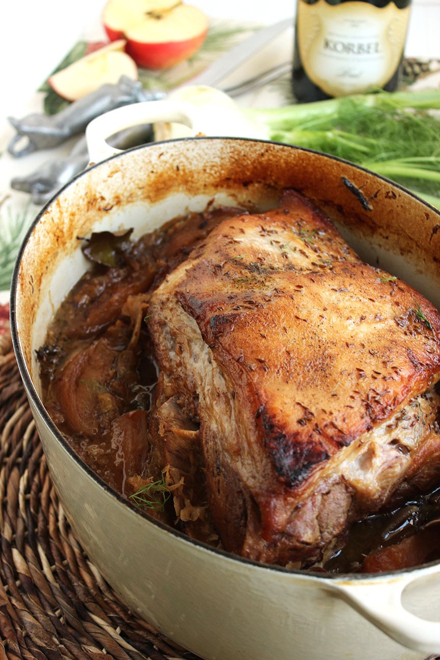 Slow Roasted Pork with Sauerkraut, Fennel and Apples - The Suburban Soapbox