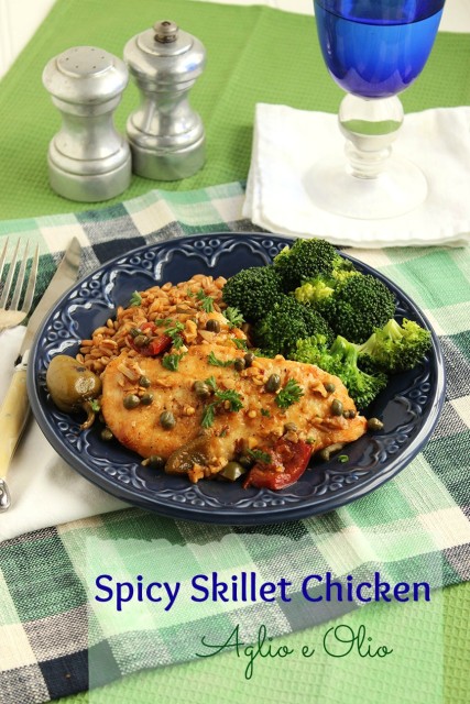 Spicy Skillet Chicken Aglio e Olio | The Suburban Soapbox