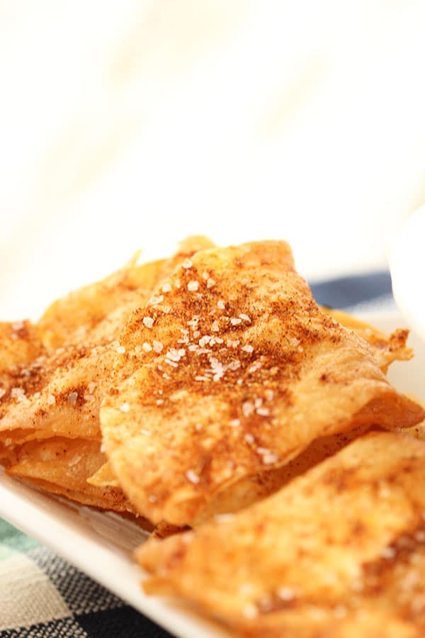 Spicy Cumin Dusted Tortilla Chips | The Suburban Soapbox #tortillachips #cincodemayo
