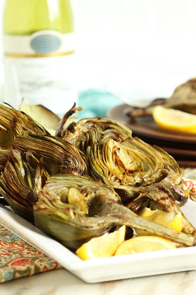 Grilled Artichokes with Garlic Asiago Sauce | The Suburban Soapbox #grilled #artichokes