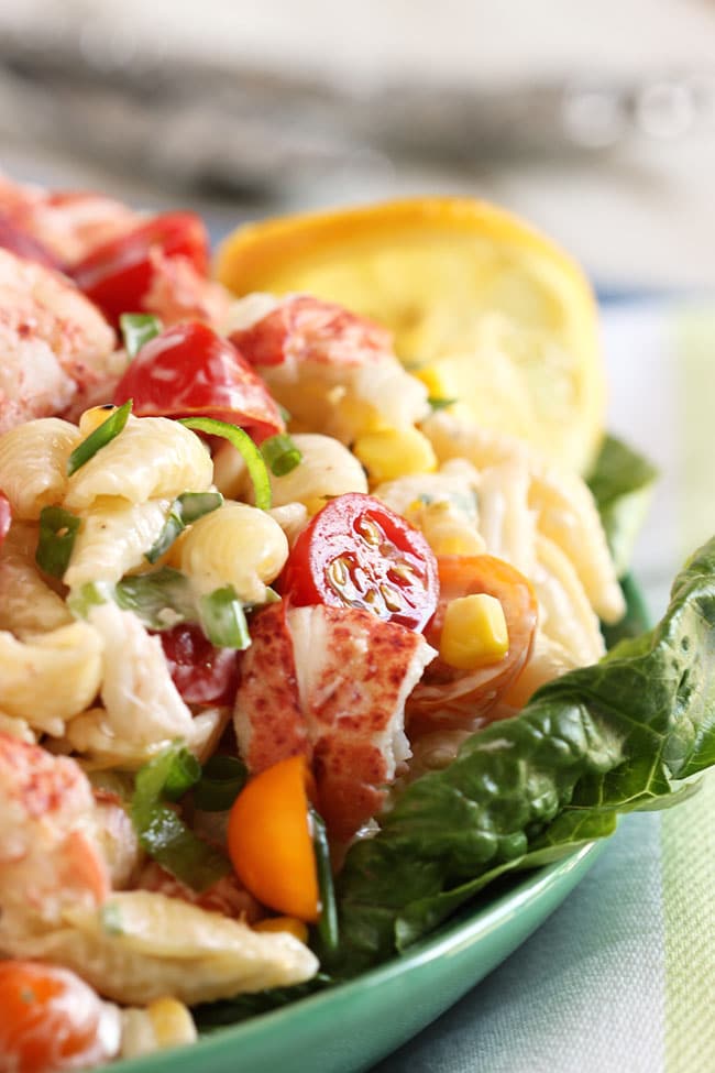 Lobster Pasta Salad with Lemon Tarragon Dressing | The Suburban Soapbox #lobster #pastasalad #summersidedish