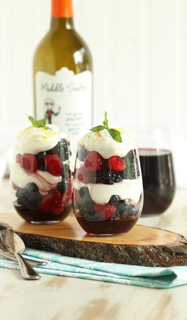 Red Wine Berry Parfaits with Honey Whipped Goat Cheese | The Suburban Soapbox #middlesister #dropsofwisdom