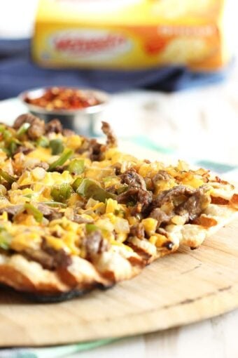 Grilled Philly Cheesesteak Pizza - The Suburban Soapbox