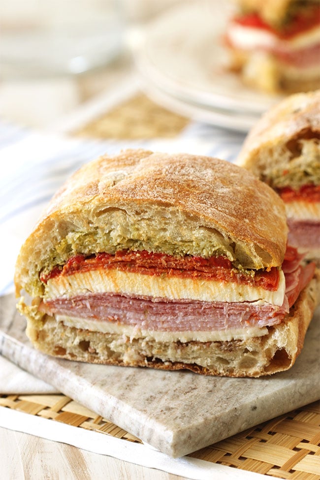 Pressed Italian Picnic Sandwich | The Suburban Soapbox #tailgating