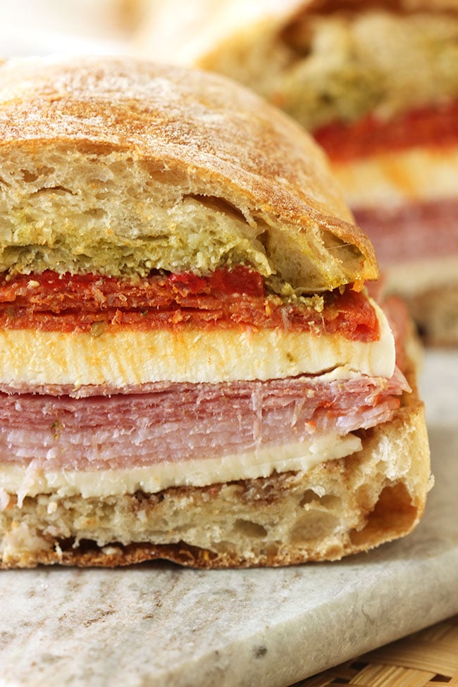 Pressed Italian Picnic Sandwich | The Suburban Soapbox #tailgating