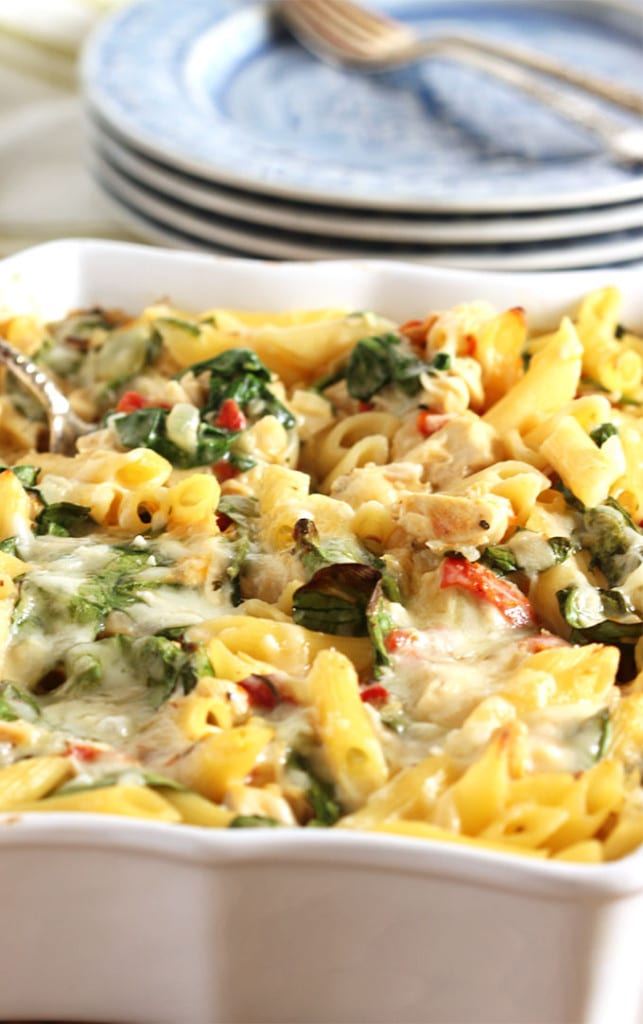 Baked Chicken Florentine Pasta - The Suburban Soapbox