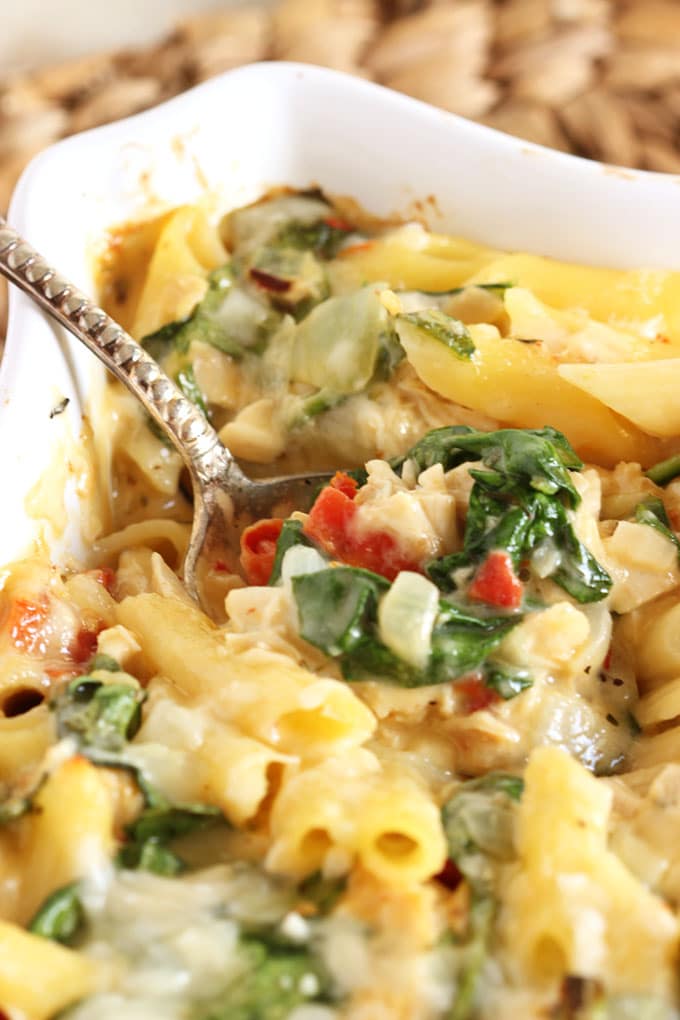 Baked Chicken Florentine Pasta - The Suburban Soapbox