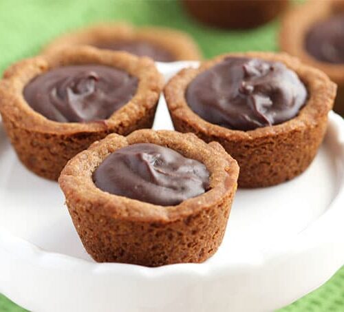 Fudge Filled Gingerbread Cookie Cups - Cookie Dough and Oven Mitt