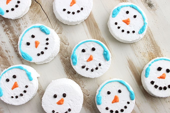 Snowman marshmallow cocoa toppers.
