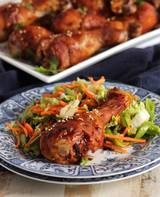 Asian Glazed Chicken Legs with Snow Pea and Carrot Slaw The Suburban Soapbox