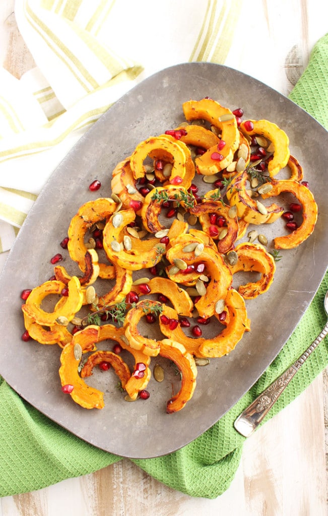 Roasted Delicata Squash with Pomegranate and Pumpkin Seeds | TheSuburbanSoapbox.com