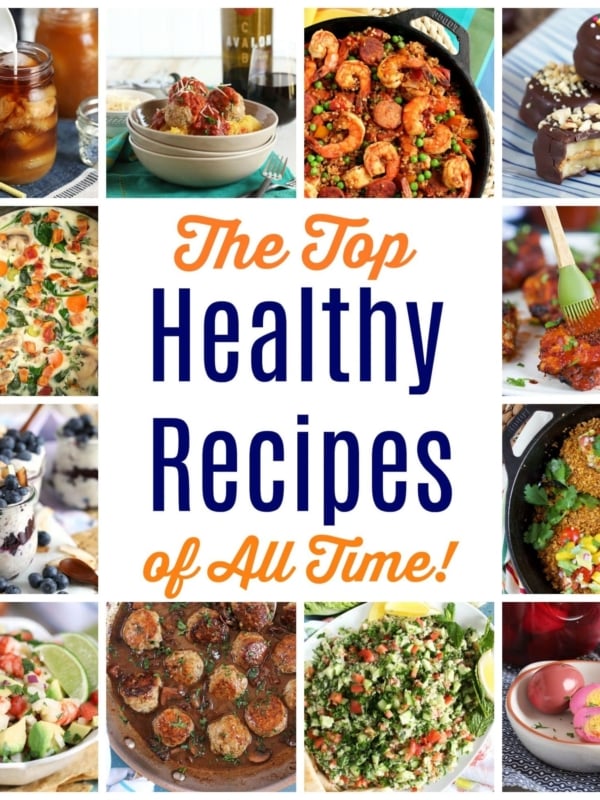 Collage of the best healthy recipes ever from TheSuburbansoapbox.com