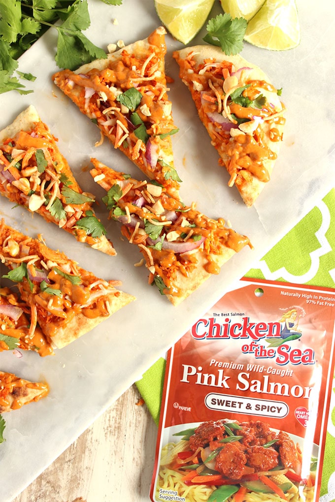 Sweet and Spicy Thai Salmon Flatbread | TheSuburbanSoapbox.com