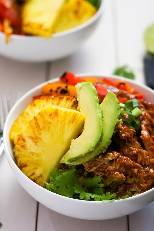 Slow-Cooker-Hawaiian-Pork-Burrito-Bowls-With Salt and Wit