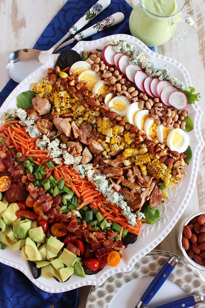Barbecue Chicken Cobb Salad with Avocado Ranch Dressing | TheSuburbanSoapbox.com