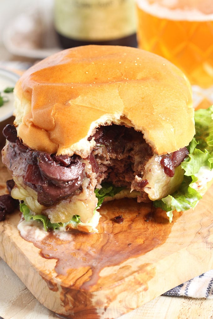 Beef Bourguinon Burger with Horseradish Creme Fraiche | TheSuburbanSoapbox.com #BurgerMonth2016