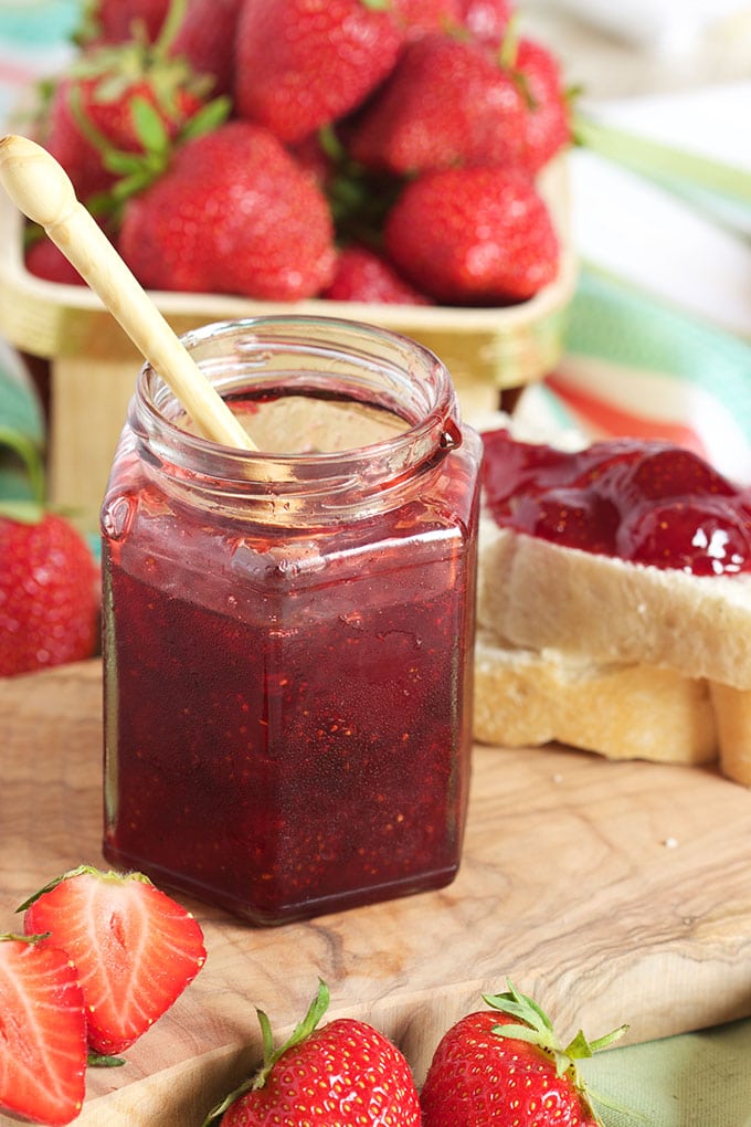 Super easy Strawberry Jam recipe made completely from scratch with just 3 ingredients!