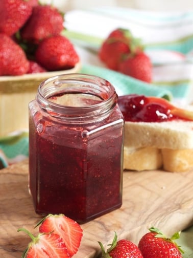 Super easy Strawberry Jam recipe made completely from scratch with just 3 ingredients!