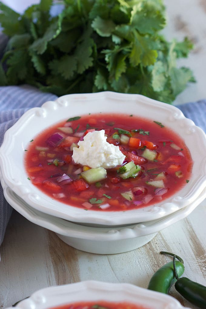 Watermelon Gazpacho with Whipped Feta The Suburban Soapbox