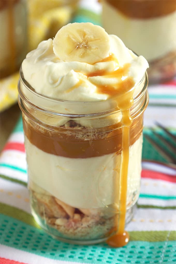 The best summer dessert recipe ever, Banana Pudding with Salted Caramel Sauce from TheSuburbanSoapbox.com.