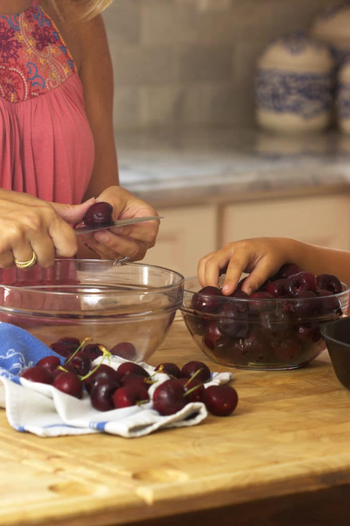 Super simple Cherry Clafouti requires just minutes of hands on time and is the perfect summer dessert from TheSuburbanSoapbox.com.