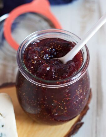 Super easy Fig Jam recipe is made with just a few ingredients in 30 minutes. From TheSuburbanSoapbox.com