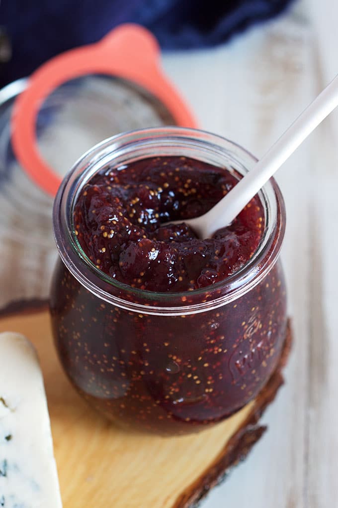 Super easy Fig Jam recipe is made with just a few ingredients in 30 minutes. From TheSuburbanSoapbox.com
