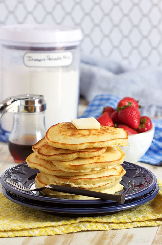 Easy to make Instant Pancake Mix is a pantry makeover staple...recipe from TheSuburbanSoapbox.com.