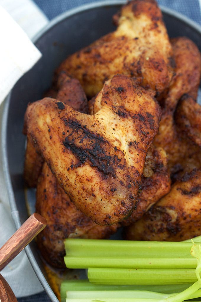 Easy Grilled Chicken Wings tossed in a spicy Old Bay seasoning...the best wing recipe ever from TheSuburbanSoapbox.com