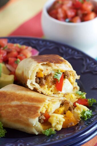 Fast and easy breakfast on the go, Freezer Breakfast Burritos with Chorizo are the best way to start your day from TheSuburbanSoapbox.com
