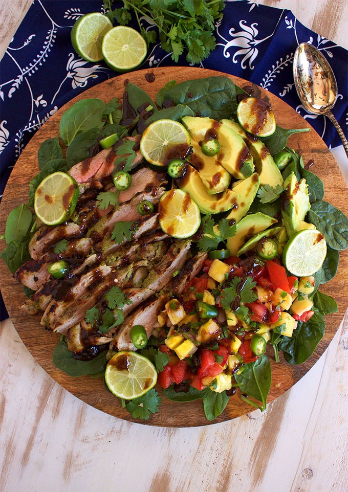 Super easy Jamaican Jerk Pork with Pico de Gallo is simple enough for an easy weeknight dinner. TheSuburbanSoapbox.com