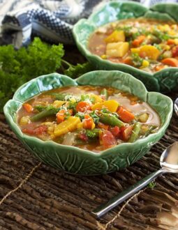 Packed with flavor, this is the Very Best Vegetable Soup recipe ever. TheSuburbanSoapbox.com