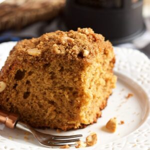 This simple Gingerbread Coffee Cake recipe is festive and comforting. | TheSuburbanSoapbox.com