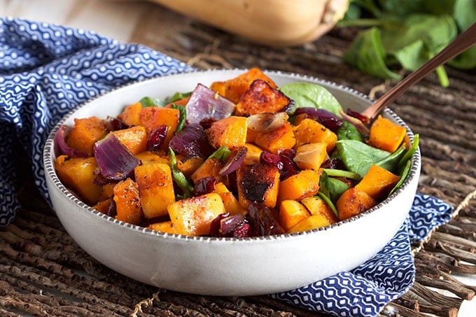 Roasted Butternut Squash with Spinach and Cranberries - The Suburban ...