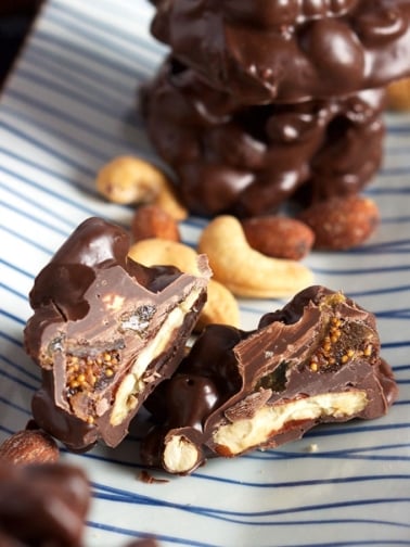 Super easy to make, Chocolate Fruit and Nut Clusters are easy in the slow cooker or crock pot! | TheSuburbanSoapbox.com