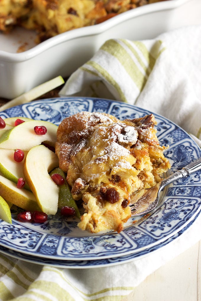 Simple and festive, Brioche French Toast Casserole with Fruit and Nuts is easy to prepare and the BEST breakfast recipe in the world! | TheSuburbanSoapbox.com