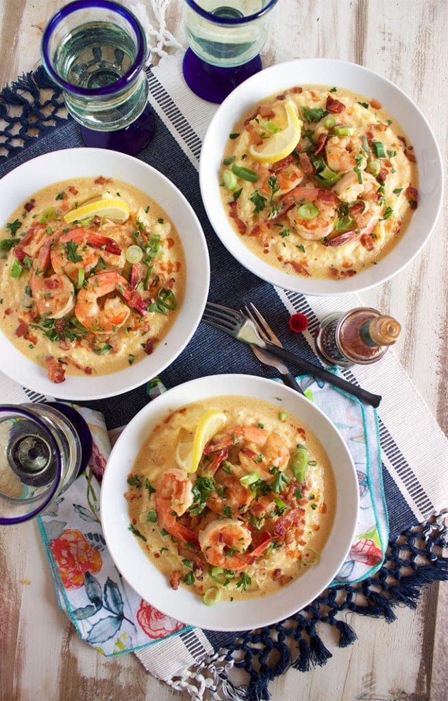 Super easy and ready in minutes, this Cheesy Shrimp and Grits recipe is the BEST ever! | TheSuburbanSoapbox.com