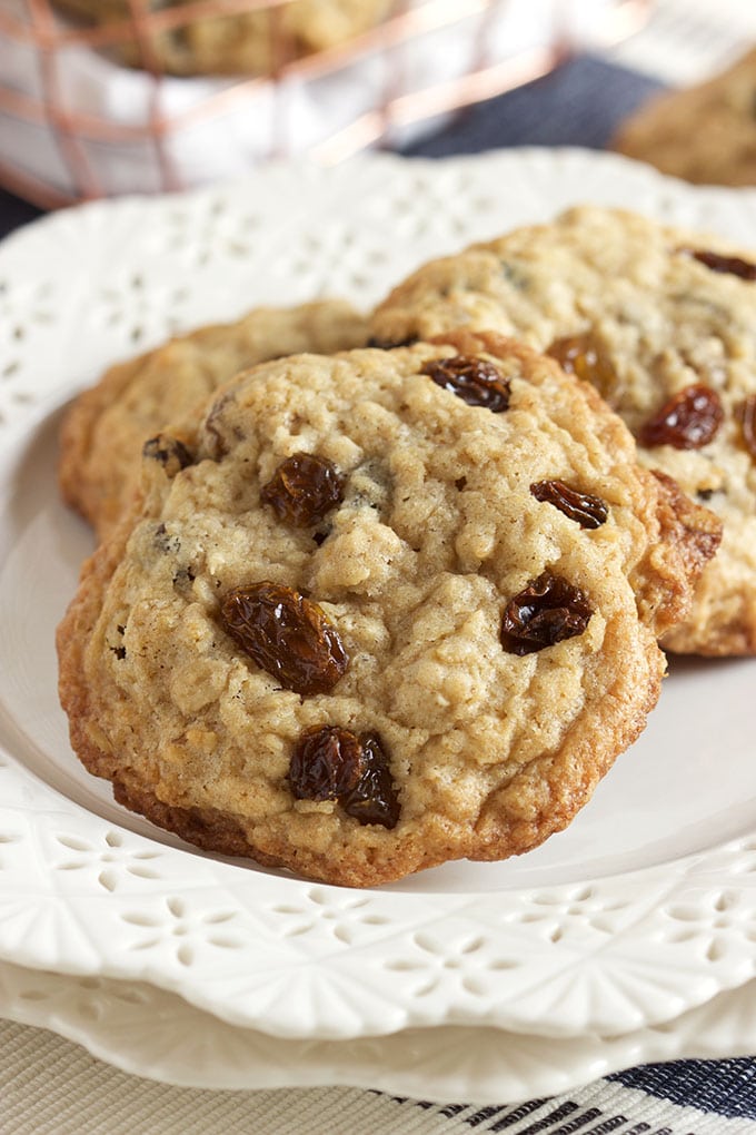 Soft and chewy inside, crispy on the outside, this is the BEST Oatmeal Raisin Cookies recipe ever. | TheSuburbanSoapbox.com