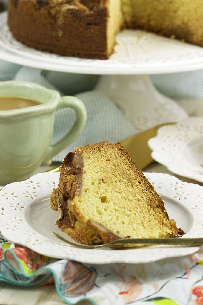 Sweet and moist, this easy Pear Almond Coffee Cake is the perfect recipe for any occasion. | TheSuburbanSoapbox.com