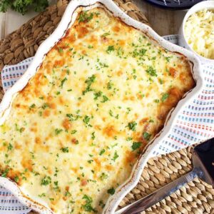 Completely from scratch and so easy to make, this is the Very Best Potatoes Au Gratin recipe ever. | TheSuburbanSoapbox.com