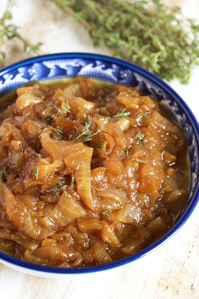 The easiest and BEST Caramelized Onion recipe ever, make ahead and freeze for busy weeknight dinners. | TheSuburbanSoapbox.com