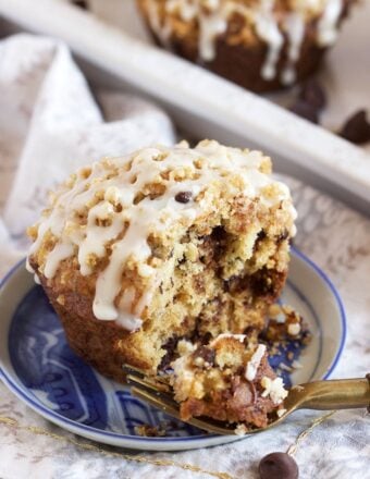 Moist, tender and easy, these Chocolate Chip Ricotta Banana Bread Muffins are the perfect breakfast or brunch recipe. | TheSuburbanSoapbox.com