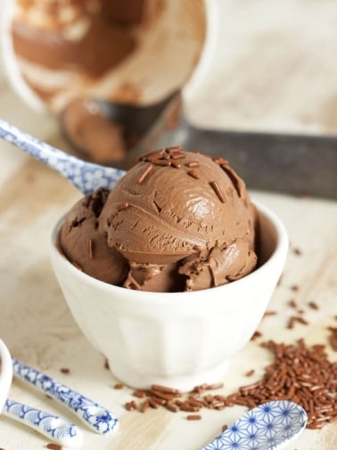 Easy, rich and creamy, the BEST Chocolate Ice Cream recipe ever made....like frozen chocolate mousse. So amazing! | TheSuburbanSoapbox.com
